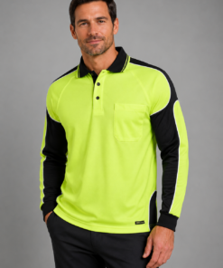 6AP4L-JB'S Long Sleeve Hi Vis Arm Panel Polo
