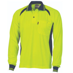 3902-DNC Cool Breeze Contrast Mesh Long Sleeve Polo
