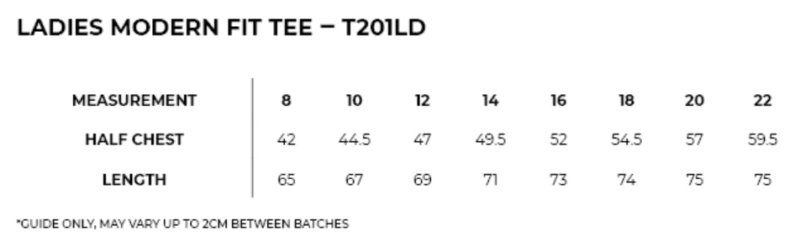 Screenshot at PM SIZE CHART WOMENS MODERN FIT TEE